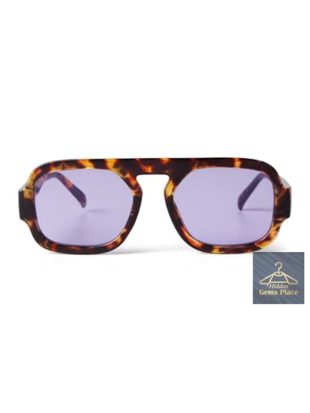 Retro 70s Oversized Square Aviator Sunglasses UV400 Plastic Frame Unisex